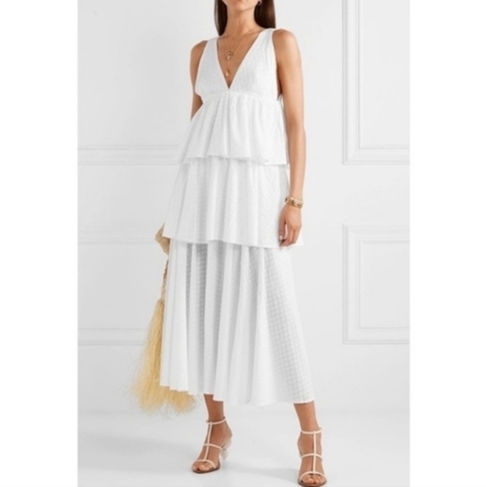 RHODE LEELA TIERED MAXI DRESS‎ WHITE